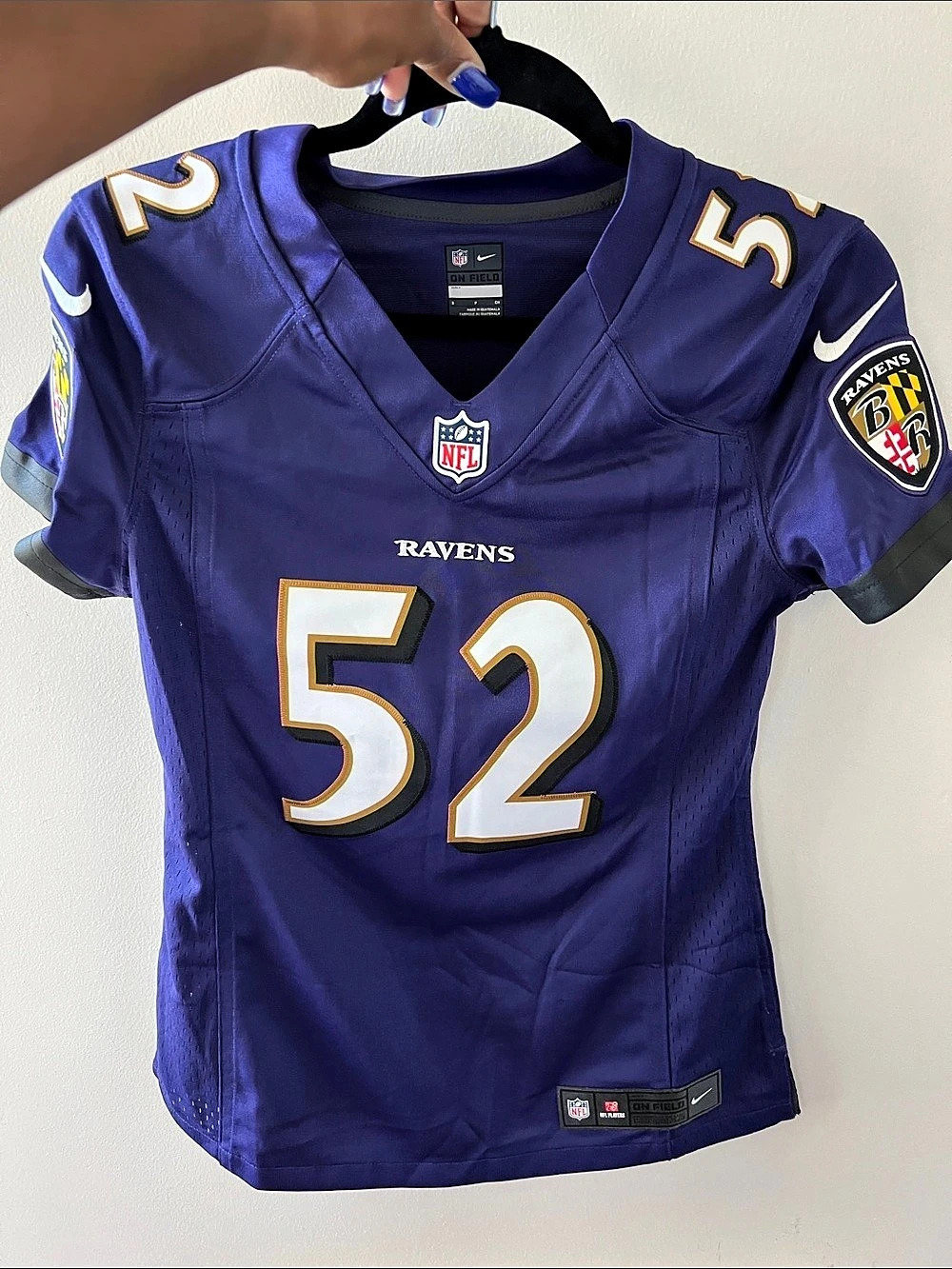 Nike R. Lewis #52 Baltimore Ravens jersey Purple & Black Small